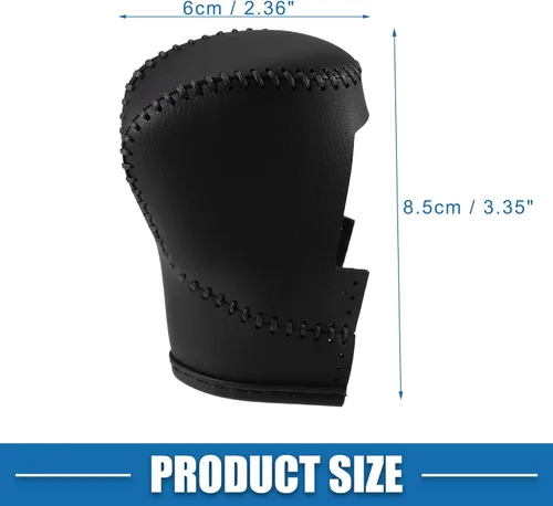 Vista 5 de Cubierta de la palanca de cambios para Honda 11th Civic 2022 2023, piel sintética negra, línea negra