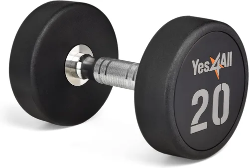 Vista 12 de Yes4All Mancuerna de uretano con mango moleteado antideslizante de 5 a 50 libras para construcción muscular, se vende individualmente