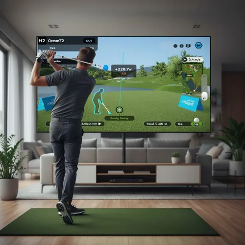 Vista 3 de PHIGOLF Home Golf Game Simulator: Enjoy Interactive Golf with Motion Sensor & Swing Stick for Indoor & Outdoor Fun – 38,000+ Courses Worldwide