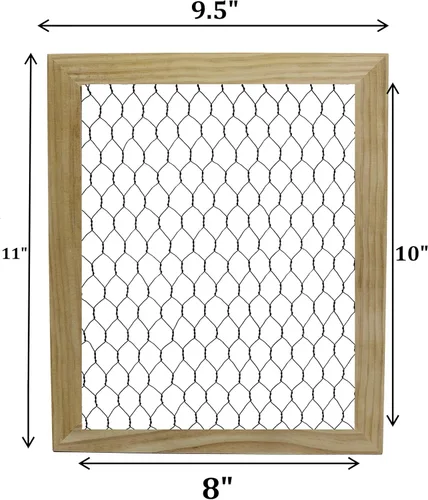 Vista 2 de Creative Hobbies Marco de alambre de pollo de madera sin terminar, listo para decorar, añadir fotos, collages, joyas y más, mide 9.5 x 11.5