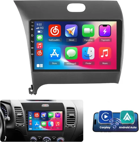 [DSP y 2G+64G] Radio de coche para Kia Forte Cerato K3 2013-2018 con Carplay inalámbrico/Android Auto, pantalla táctil Android de 9 pulgadas