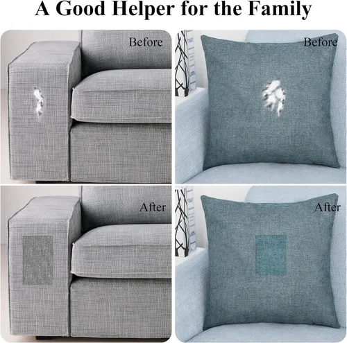 Vista 3 de Parches de reparación de lino autoadhesivos de 8 x 11 pulgadas (2 unidades), parches de tela de lino para reparación de sofás, kit de parches