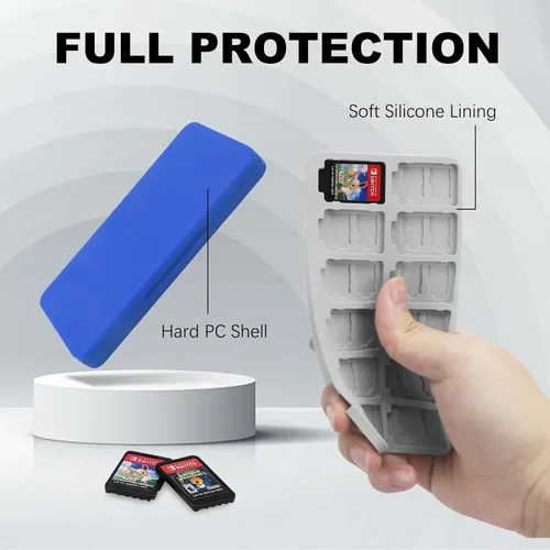 Vista 5 de FYY Nintendo Switch Game Case - Nintendo Switch Game Holder for Nintendo Switch Cartridge Case with 24 Game Card Slots & 48 Micro SD Card Slots
