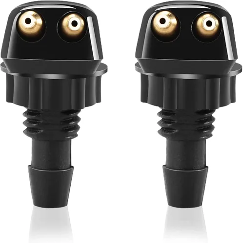 2 boquillas para limpiaparabrisas delantero, kit de rociador para limpiaparabrisas de automóvil, compatible con la mayoría de los automóviles (negro)