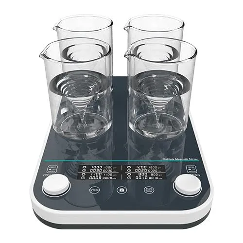Vista 9 de Multi Point Magnetic Stirrers with Mixing Stations 4 Working Disc Size 120 * 120mm Speed Range 50-1500RPM Max. Capacity 4 * 1000ml Brushless Motor