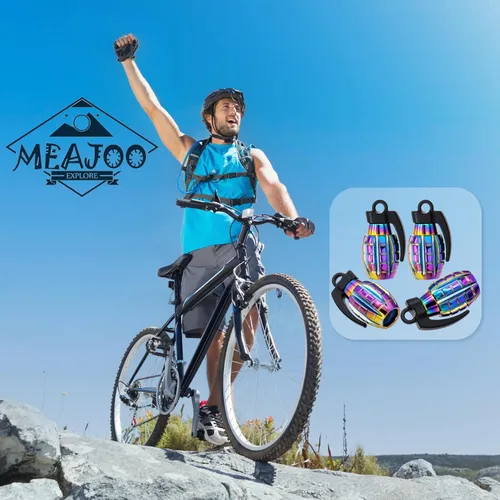 Vista 12 de 4 tapas de válvula de neumático, cubiertas universales de válvula de neumático de aleación de aluminio para automóviles, camiones, SUV, Negro