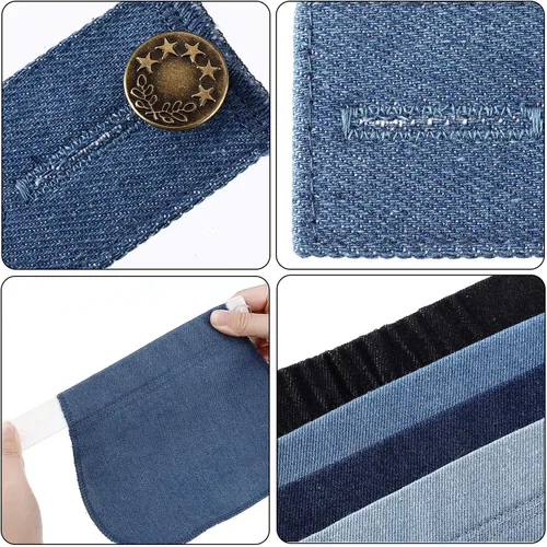 Vista 3 de WILLBOND 8 piezas pantalones elásticos de maternidad con botón ajustable en la cintura