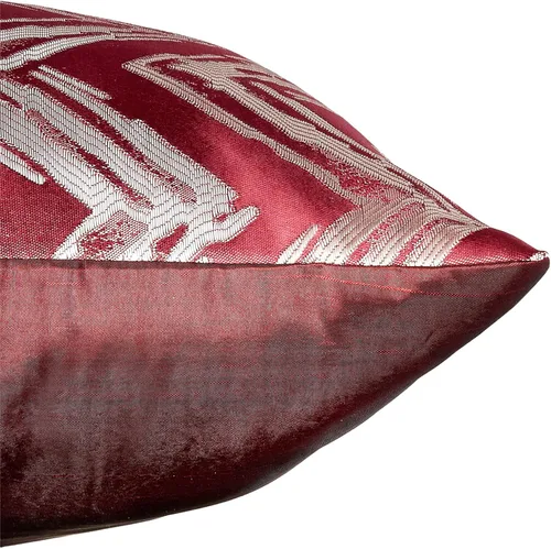 Vista 3 de Violet Linen Fantasy Modern Zig Zag Chevron - Almohada decorativa de poliéster jacquard, 18 x 18 pulgadas, color burdeos Borgoña