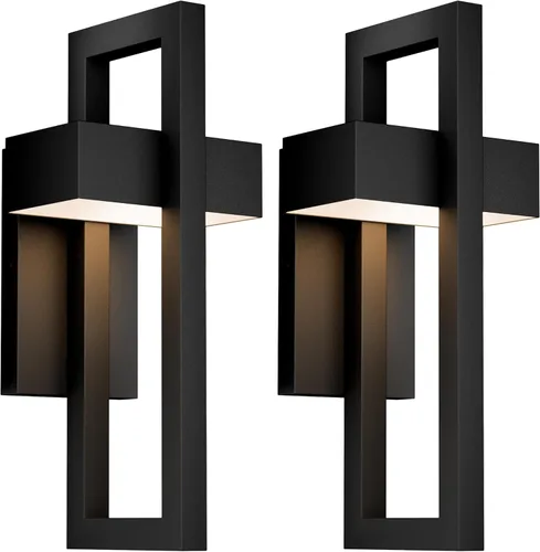 Vista 11 de LamQee Luces de Pared Exteriores Modernas, Iluminación Exterior Integrada de 3000K, Apliques de Pared LED, Luces de Montaje en Pared Mate Negras