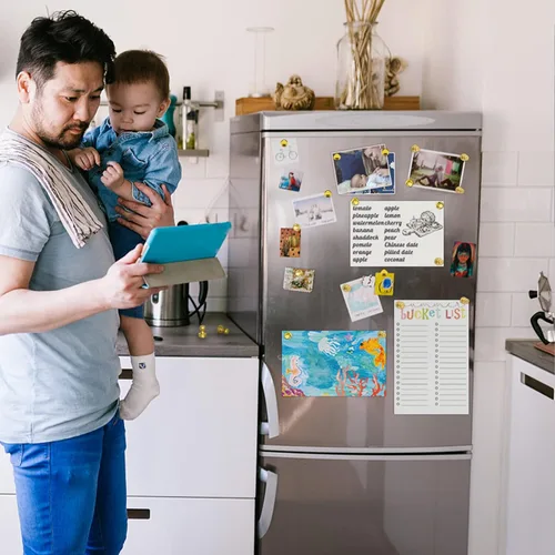 Vista 4 de Grtard 24 unidades de imanes de push pin magnéticos, imanes para nevera para pizarra, imanes de pizarra, imanes para nevera, pequeños y fuertes