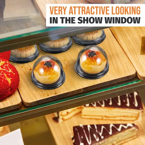 Vista 9 de Treat Box Pack 50 - Pack Mini Cupcake Containers for Desserts - 2.8 x 2.8" Plastic Food Grade Mini Cupcake Boxes Desserts Containers and Holiday