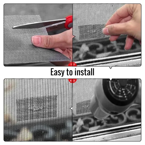 Vista 7 de Matenf - Juego de parches para reparación de mosquitero, 10 parches, 10.2*4.8 cm & 4.8*4.8 cm, Negro, cinta de malla de mosquitero de 3 capas