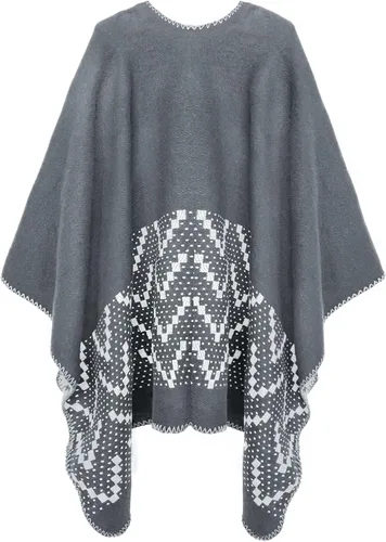 Vista 47 de Urban CoCo Poncho de colores para mujer, chal con frente abierto, color en bloques