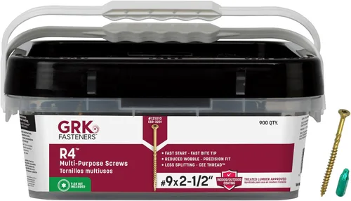 Vista 15 de GRK Fasteners R4™ # 9 x 1-1/2 pulgadas, tornillos de marco multiusos, 820 piezas, revestimiento Climatek™ resistente a la corrosión, vallas