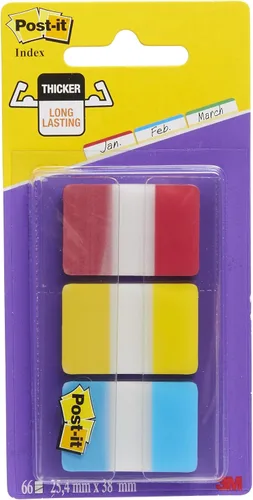 Vista 4 de Post-It 686-PLOY - Fichas para archivar fuertes, color rosa, verde, naranja, amarillo, 2.008 x 1.496 in (6 de cada color)