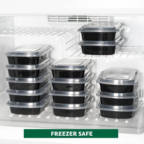 Vista 8 de Freshware Bento Box Contenedor de preparación de comidas, 32, 1 compartimento, paquete de 150, 32 onzas
