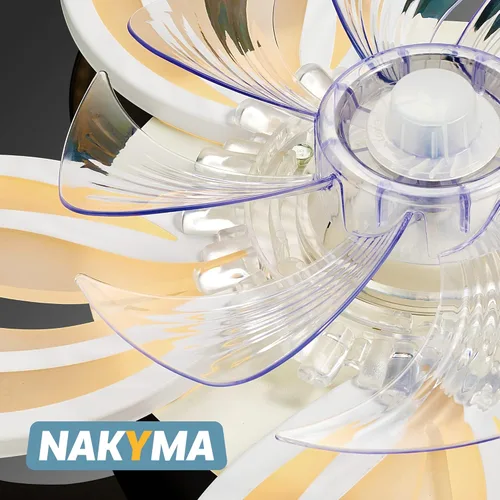 Vista 3 de Ventilador de techo moderno con luces, ventiladores de techo con luces y control remoto, ventiladores de techo de montaje empotrado con 3