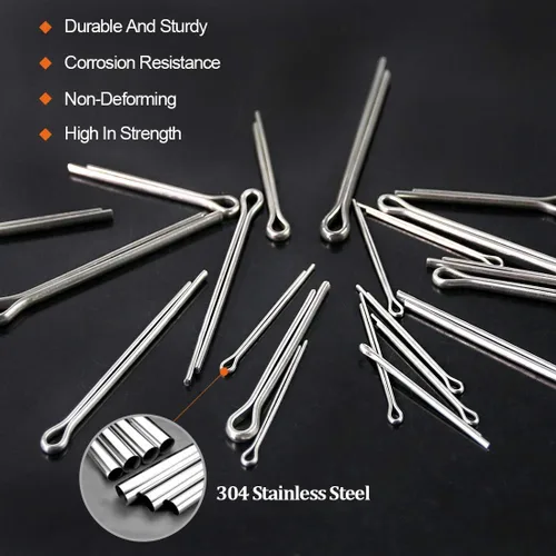 Vista 3 de 110 piezas de 6 tamaños 304 de acero inoxidable 304 pasador de chaveta de clip de llave kit surtido de accesorios para mecánicos automotrices