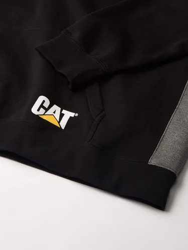 Vista 4 de Cat Men's Logo Panel Hooded Sweatshirt (Regular and Big Sizes)