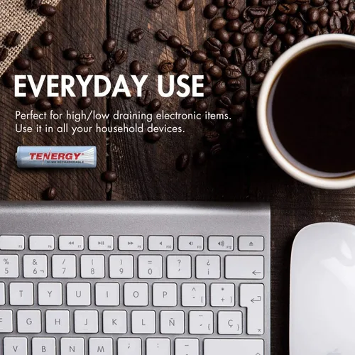 Vista 3 de Tenergy Batería AA AAA C D 9V, combo de baterías recargables NiMH, paquete de 68, paquete de 24 pilas AA, paquete de 24 celdas AAA, 8 celdas C