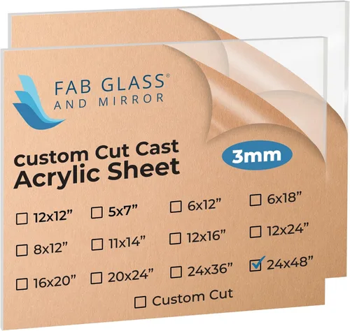 Vista 36 de Fab Glass and Mirror Hoja acrílica de plástico PET de 16 x 20 pulgadas de grosor para protección de estornudos, proyectos de manualidades, plexiglás