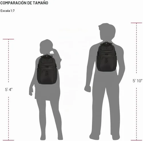 Vista 6 de SwissGear Endure ScanSmart - Mochila para laptop de 17 pulgadas, mochila reflectante Tech con compartimento ScanSmart, múltiples bolsillos Negro
