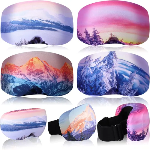 Vista 16 de Civaner 4 Piezas Funda para Gafas de Esquí y Snowboard, Funda para Gafas de Microfibra, Protección Contra Rayones y Polvo para Viajes