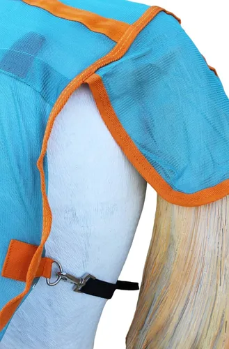 Vista 5 de Challenger Caballo Malla Verano Hoja Primavera Mosca Hoja de flujo de aire Cuello Turquesa Naranja 73151