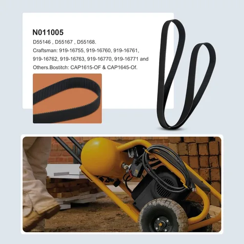 Vista 6 de D55146 D55167 D55168 Correa de transmisión A12210 N011005 para compresor de aire compatible con Poorrter Caable Crraaftsman Devilbiss - 3