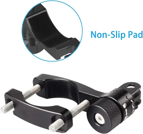 Vista 5 de HSU Soporte de manillar de bicicleta para GoPro, poste de asiento de rotación de 360°, soporte de motocicleta Go Pro de 0.6-1.3 pulgadas, compatible