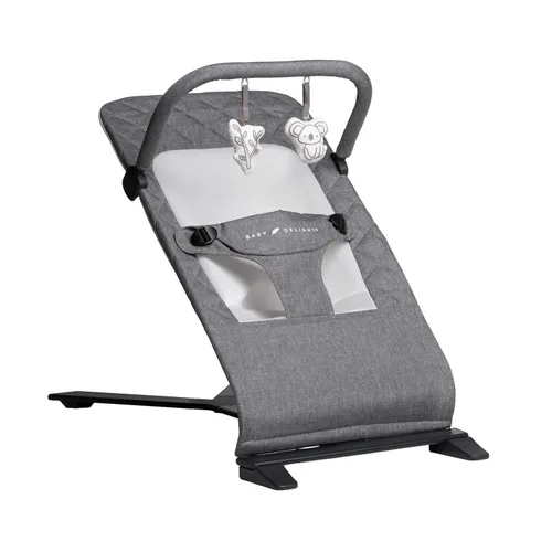 Mecedora portátil Baby Delight Alpine Deluxe | Para bebés | 0 – 6 meses | Paño color carbón