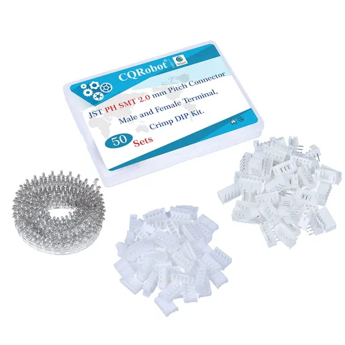 Vista 27 de CQRobot JST EL 4.5 mm de paso 2 pines conector electrónico IC macho, enchufes hembra carcasa y kit de terminales de crimpado en T macho/hembra. 50