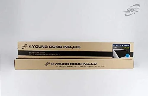 Vista 9 de Alerón de techo de viseras de ventana trasera ABS negro ahumado para Chevrolet Cruze Sedan 2011-2015