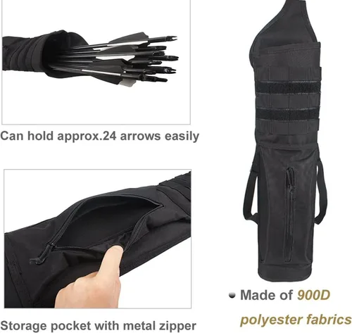 Vista 3 de KRATARC Carcaj de flecha trasera multifunción con sistema Molle para flechas de hombro, soporte para flechas de hombro colgado, carcaj de tiro