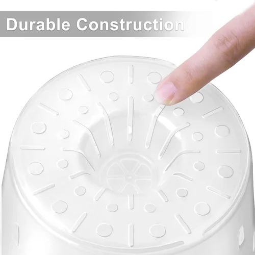Vista 4 de Maceta de orquídeas, 7 pulgadas, paquete de 8 macetas de orquídeas con agujeros y platillos, maceta de plástico transparente para interiores
