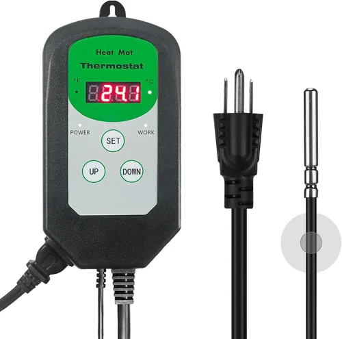Vista 10 de Alfombrilla térmica para plántulas con termostato de 40 a 108 grados Fahrenheit, almohadilla térmica hidropónica cálida con controlador