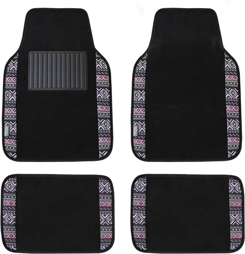 Vista 12 de FH Group Alfombrillas de coche – Alfombras a cuadros para automóvil, ajuste universal, alfombrillas de piso de automóvil, alfombrillas multiusos