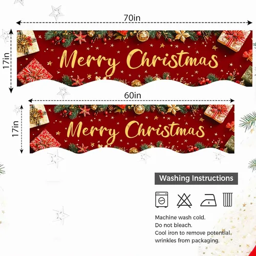 Vista 8 de NYZE Bufanda para Repisa de Chimenea Navideña 60 x 17 Pulgadas Cubierta Decorativa para Repisa de Chimenea de Navidad Camino de Mesa para Repisa