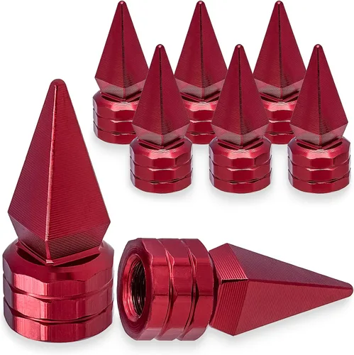 Vista 13 de 4 piezas de tapas de vástago de válvula de neumático de automóvil, tapas de válvula de aire de neumático a prueba de fugas de aleación de aluminio