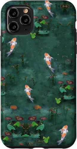 Vista 13 de Emerald Green Majestic Zen Water Garden Japanese Koi Fish Case for iPhone 17
