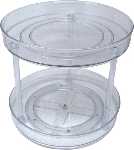 Vista 3 de Dial Industries Lazy Susan - Organizador de tocadiscos para despensa, gabinete, encimera, 2 niveles, 10.5 pulgadas