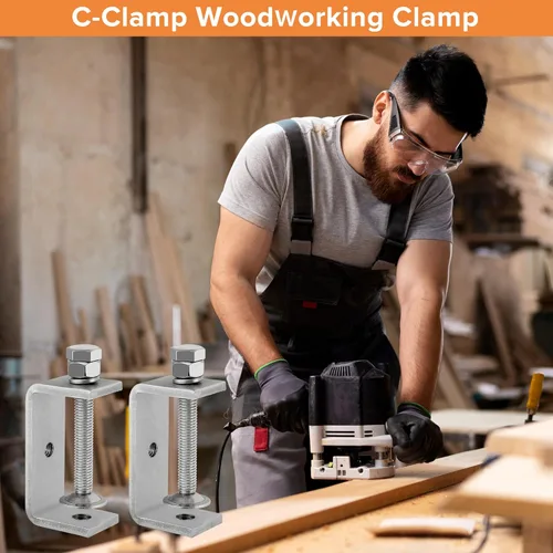 Vista 7 de Abrazadera C de acero inoxidable 304, abrazadera mini de tigre de 20 mm, paquete de 12