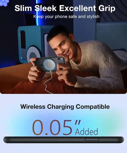 Vista 7 de [NO.1 Magnético] Funda para iPhone X (10)/Xs con carga inalámbrica MagSafe [mate translúcido] [antihuellas] [prueba de caídas de grado militar]