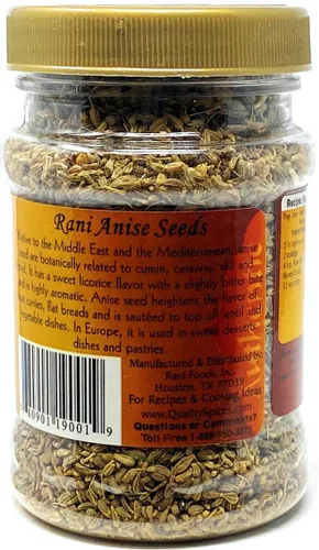 Vista 3 de Semillas de anís Rani (Hari Saunf) Tarro PET de 3 onzas (3.00 oz) ~ Todo natural Apto para gluten Sin OMG Vegano Origen indio