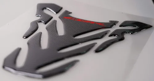 Vista 3 de Aspecto de carbono real, tapa de tanque de gasolina de combustible, almohadilla protectora, calcomanías de almohadilla de tanque, protector