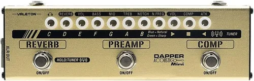 Vista 3 de VALETON Dapper - Mini guitarra acústica eléctrica-acústica DI preamplificador analógico pedal multiefectos