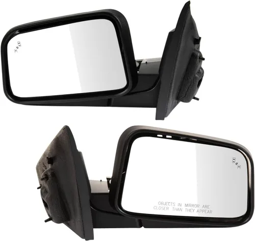 Vista 11 de TRQ Conjunto de 2 piezas de espejo lateral para conductor y pasajero, ajuste eléctrico, sin calefacción, sin memoria, color negro, compatible