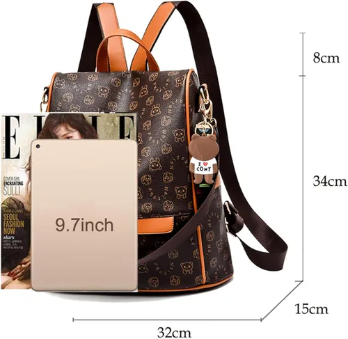 Vista 3 de NAITOKE Women Backpack Purse PU Leather Anti-theft Lightweight Ladies Travel Backpack