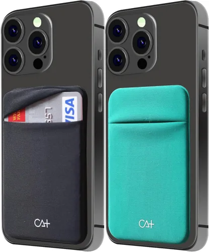 Vista 13 de [Dos] Fundas elásticas para tarjetas adhesivas para teléfono celular, tarjetero adhesivo para identificación y tarjeta de crédito para la parte