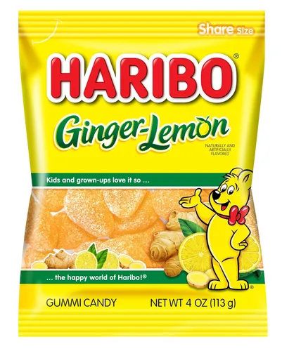 Haribo Caramelos de goma, jengibre y limón, 4 onzas